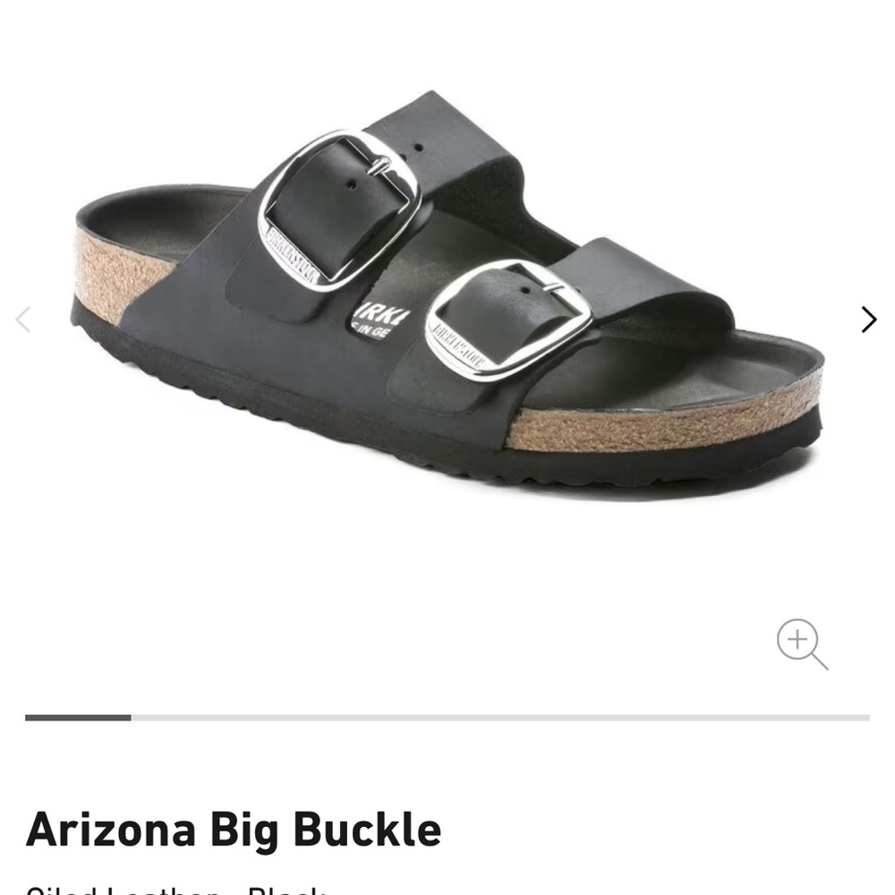 Birkenstock Black Silver Buckle Sandals 
Barely used